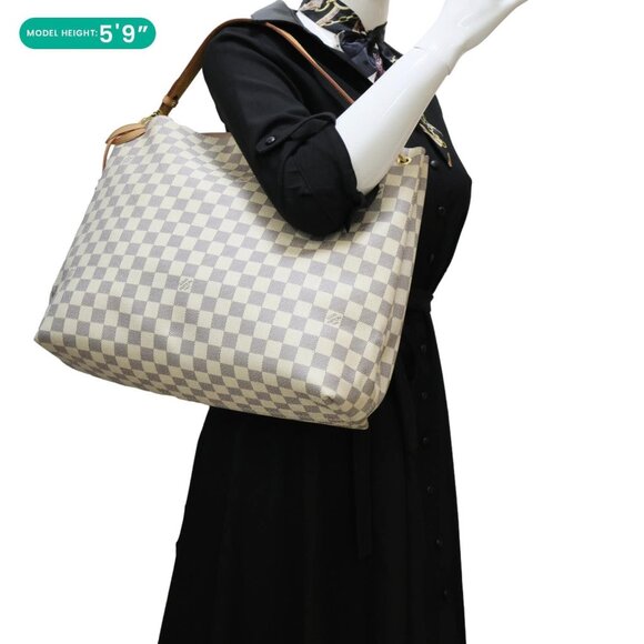 Louis Vuitton  Graceful MM Damier Azur Hobo Bag Rose Ballerine - Picture 2 of 14